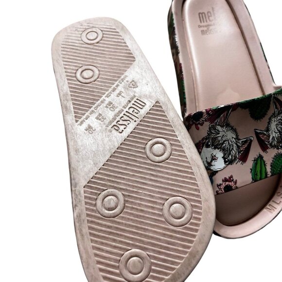 Mel Mini Melissa Pink Llama Slide Sandals Girls Size 1 - Picture 3 of 5